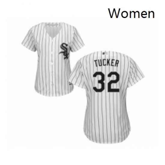 Womens Chicago White Sox 32 Preston Tucker Replica White Home Cool Base Baseball Jersey